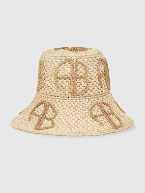 Anine Bing Natural Straw Cabana Bucket Hat
